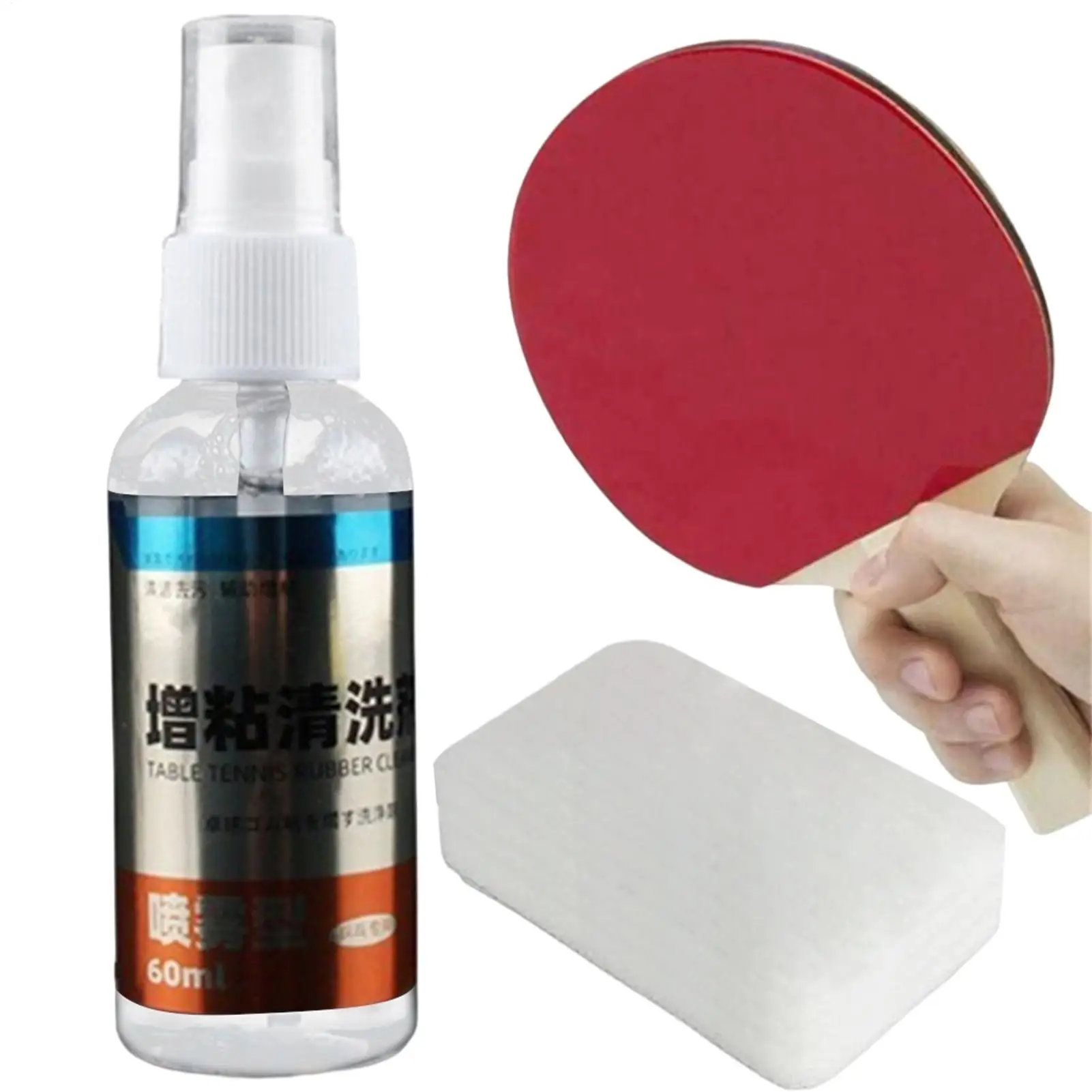 Table Tennis Racket Cleaning Kit Tennis Bat Rubber Cleaner 60ml Pingpong Tackifiers Rubber Racket Spray Agent Anti-static