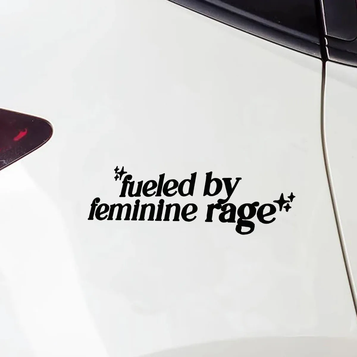Funny car stickers are powered by female anger text decorations, vinyl waterproof car stickers and decals