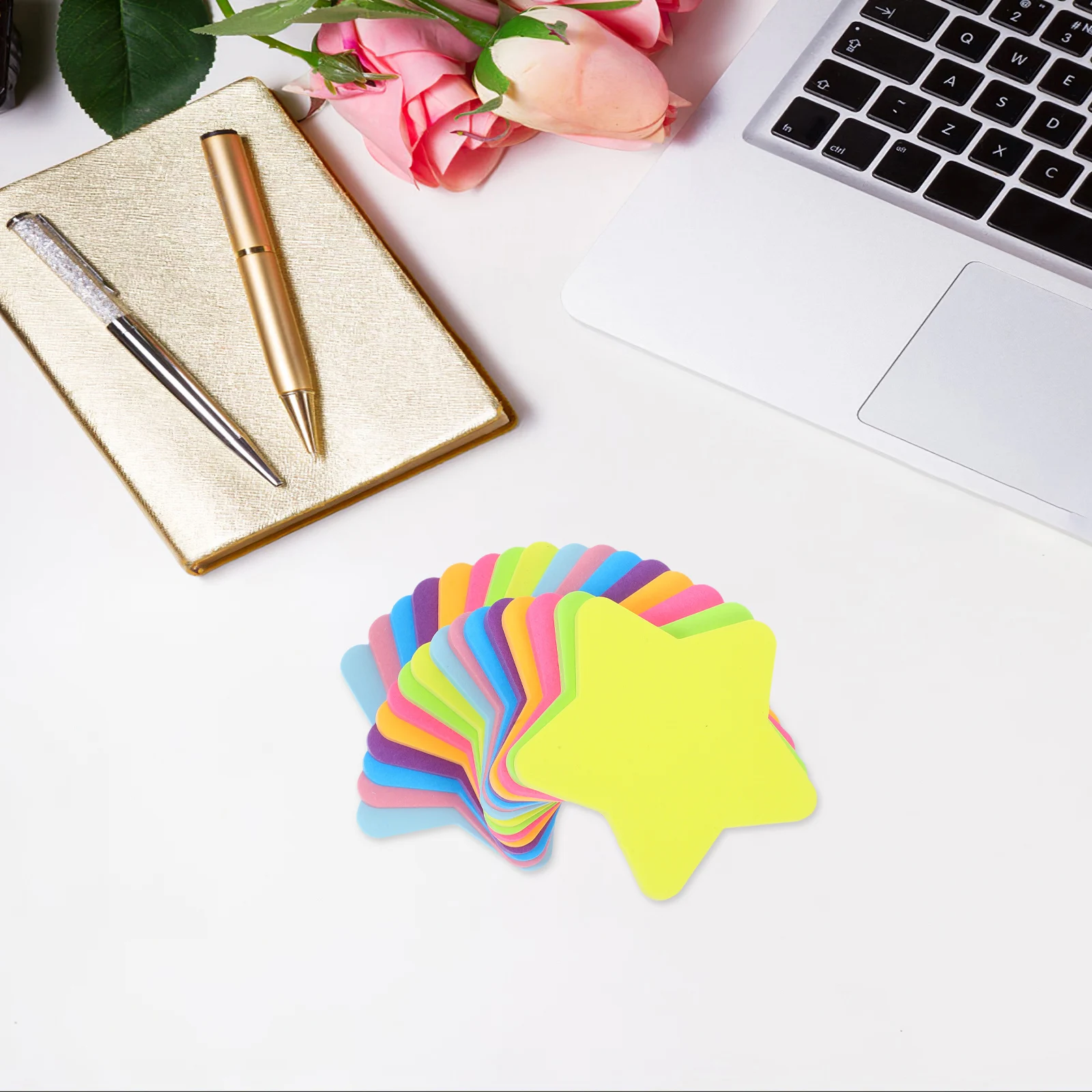 

16pcs Five-Pointed Star Colorful Notepads Strong Adhesion Smooth Writing Surface Office Use Note Tabs