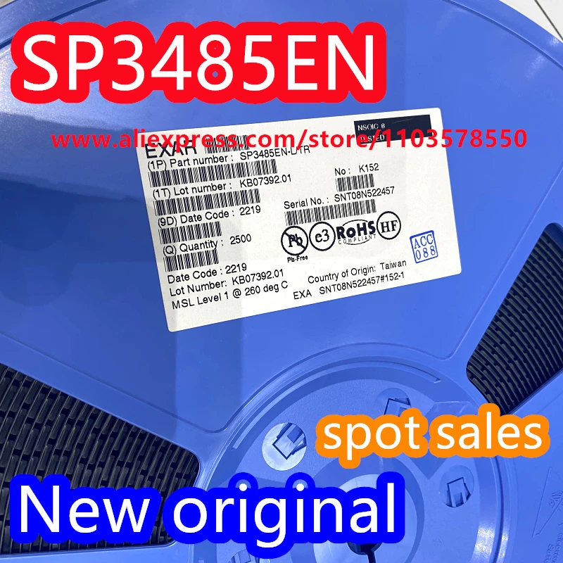 50PCS  SMT SP3485EN-L/TR package SOP8 RS-485 transceiver chip SP3485EN SP3485 brand new original SP485EN SP485 package SOP8