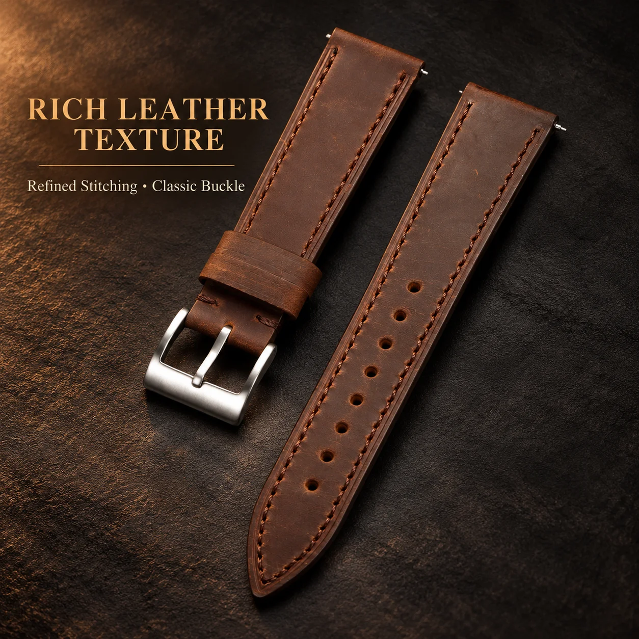 18mm 20mm 22mm Genuine Calfskin Leather Watch Band Quick Release Strap for Seiko Vintage Brown Smartwatch Straps Brown Black