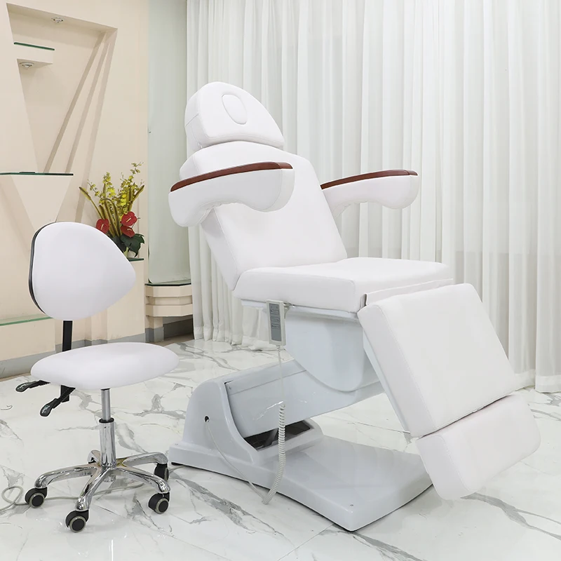 Modern Beauty Salon Furniture 3 Motors Tattoo Bed Dermatology Chair White Electric Massage Spa Custom Lash Extension Bed