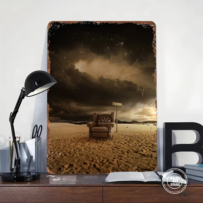 Desert and Hope Poster Customized Vintage Metal Signs Wall Art Retro Tin Plaque for Home Decorations Custom Plate Room Ornaments