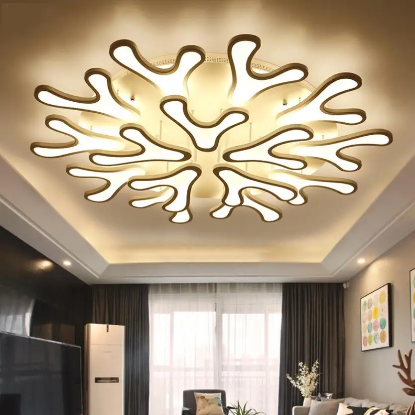 

New Modern LED Deer Antler Acrylic Ceiling Lamp Pendant Lighting Bedroom Living Room Flush Mount