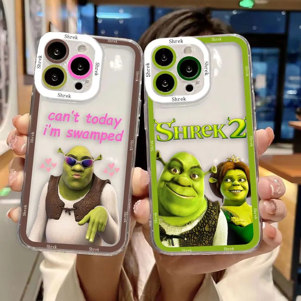 Funny Movie S-Shrek Cover Angel Eyes Clear Phone Case For iPhone 15 14 12 13 11 Pro 8 7 SE Plus X XR XS Max Case Funda Shell