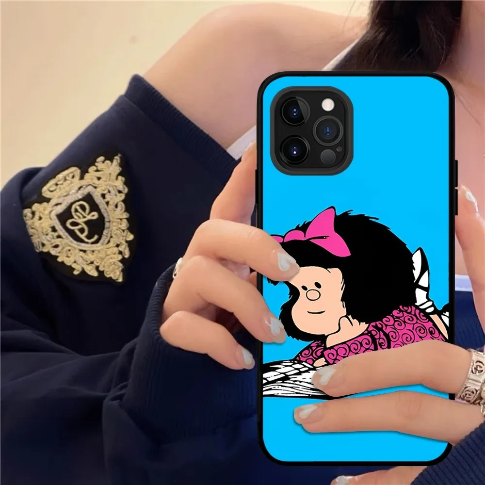 Mafalda Cartoon Phone Case Silicone Soft For Iphone 15 14 13 12 11 Pro Mini XS MAX 8 7 6 Plus X XS XR Cover