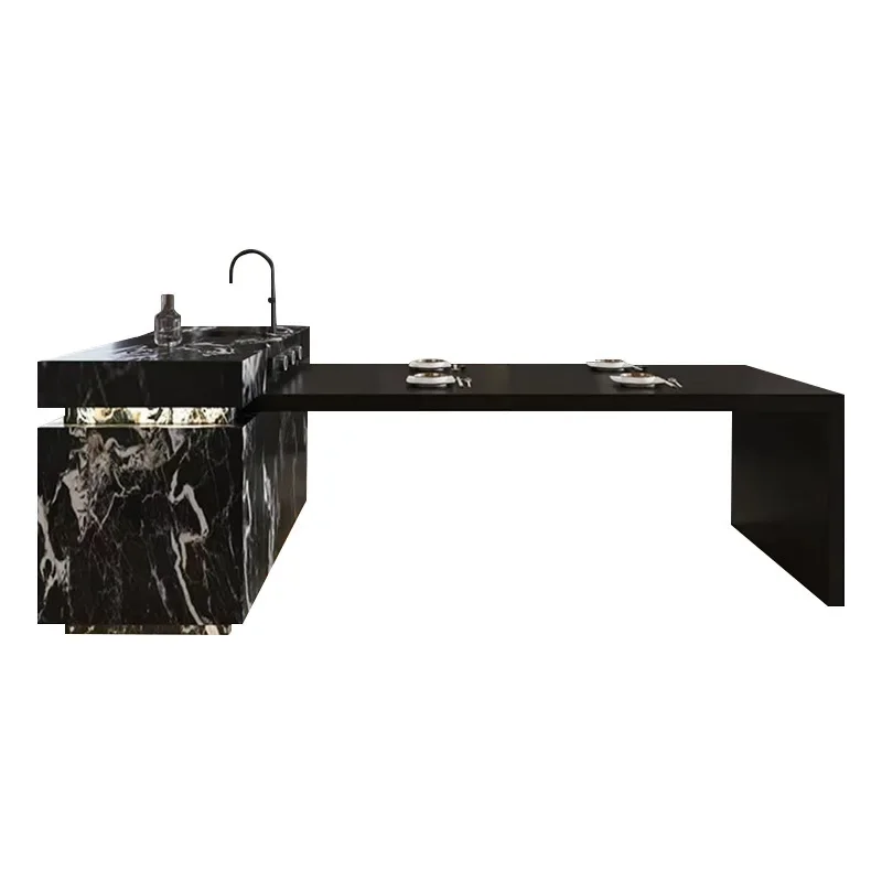 

Extensible Island Table Integrated Living Room Bar Kitchen Home Locker