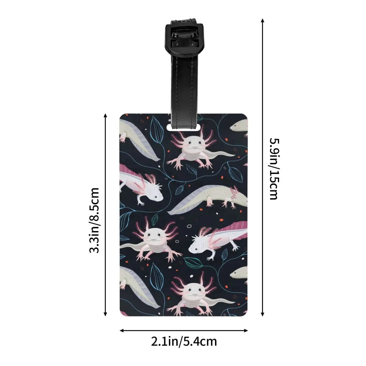 Cute Exotic Salamander Animal Axolotls Luggage Tags for Travel Suitcase Privacy Cover Name ID Card