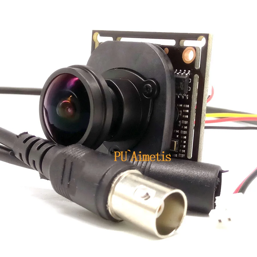 PU`Aimetis 2MP 1080P 4 em 1 AHD 360 Graus Fisheye Panorâmica HD CCTV Módulo de Câmera de Vigilância 2000TVL 5MP 1.8mm Lente ODS Cabo