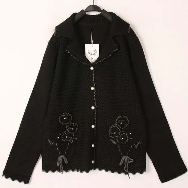 

Sweet Vintage Hooked Flower Woolen Sweater Overhead Coat Harajuku Sle Korean Sweet Ethnic Women's Faion Spring 2025
