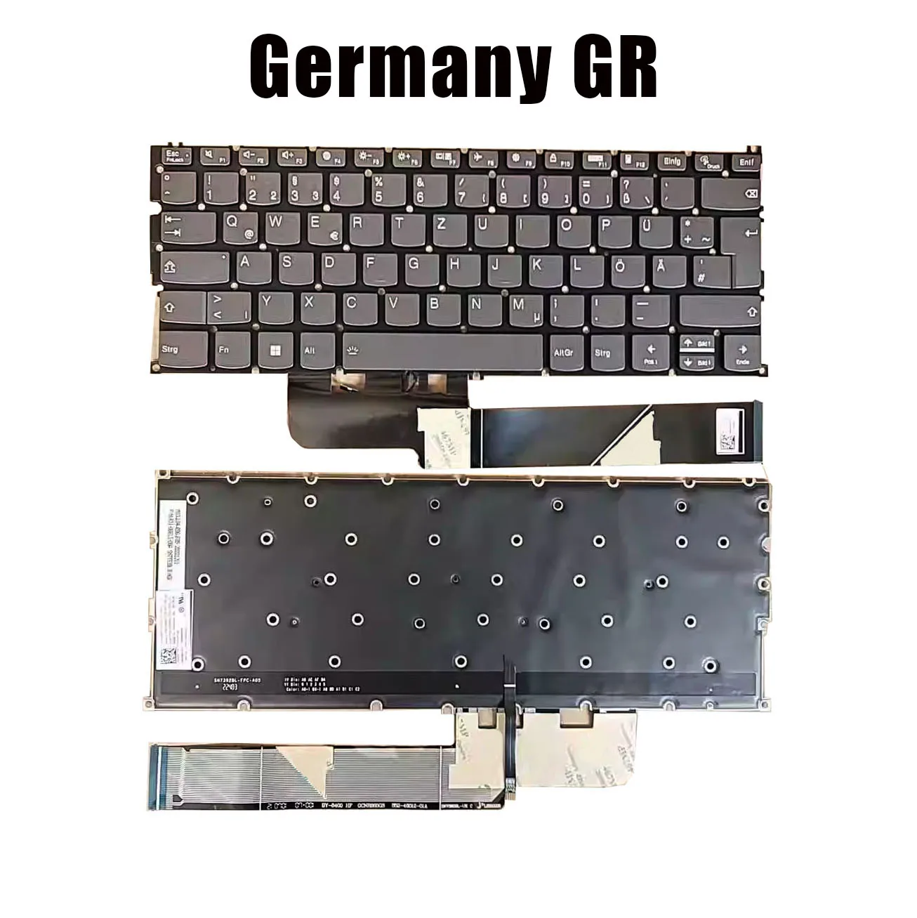 France FR/Germany GR Laptop Keyboard For Lenovo Yoga 5G-14Q8CX05 Flex 5G-14Q8CX05 With Backlit Gray New