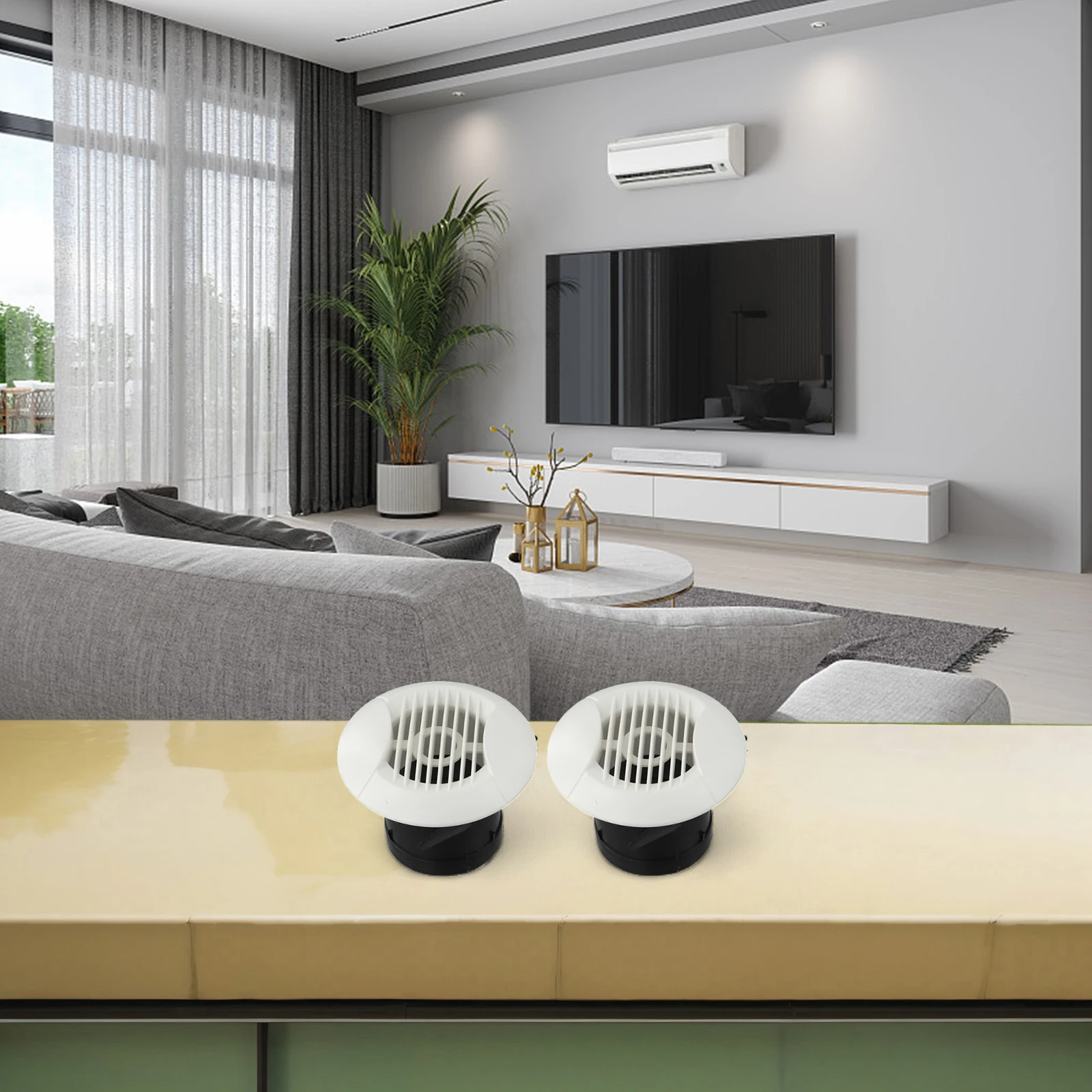 2PCS Air Vent Exhaust Hood Round ABS Vent Covers For Home Ventilation Grilles Removable Components Home Office Air Vent