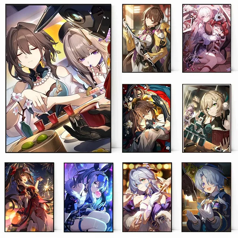 Honkai-Affiches et Imprimés de Jeu Vidéo Star Rail, Personnages d'Anime Gamer, Impression sur Toile, Tableau d'Art Mural pour Décor de Salon