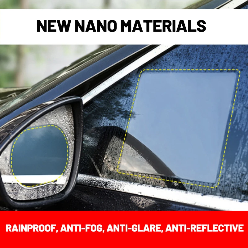 Car rearview mirror rainproof, anti fog, sun protection, anti reflective blue protective film 100 * 150MM 2 packs