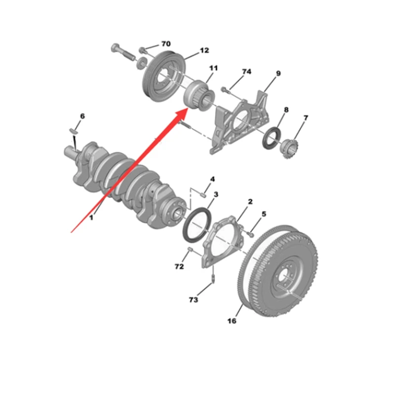 Car Engine Timing Gear 0513C0 For Peugeot 206 206CC 207 307 308 408 Citroen C2 C4 C4L Picasso