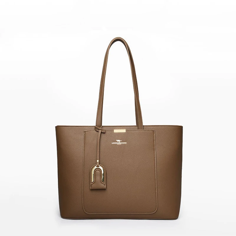 Vintage Women PU Leather Handbag Top Handle Tote Bag Multi Pocket Large Capacity Purse For Daily Shopping Office Commute Travel