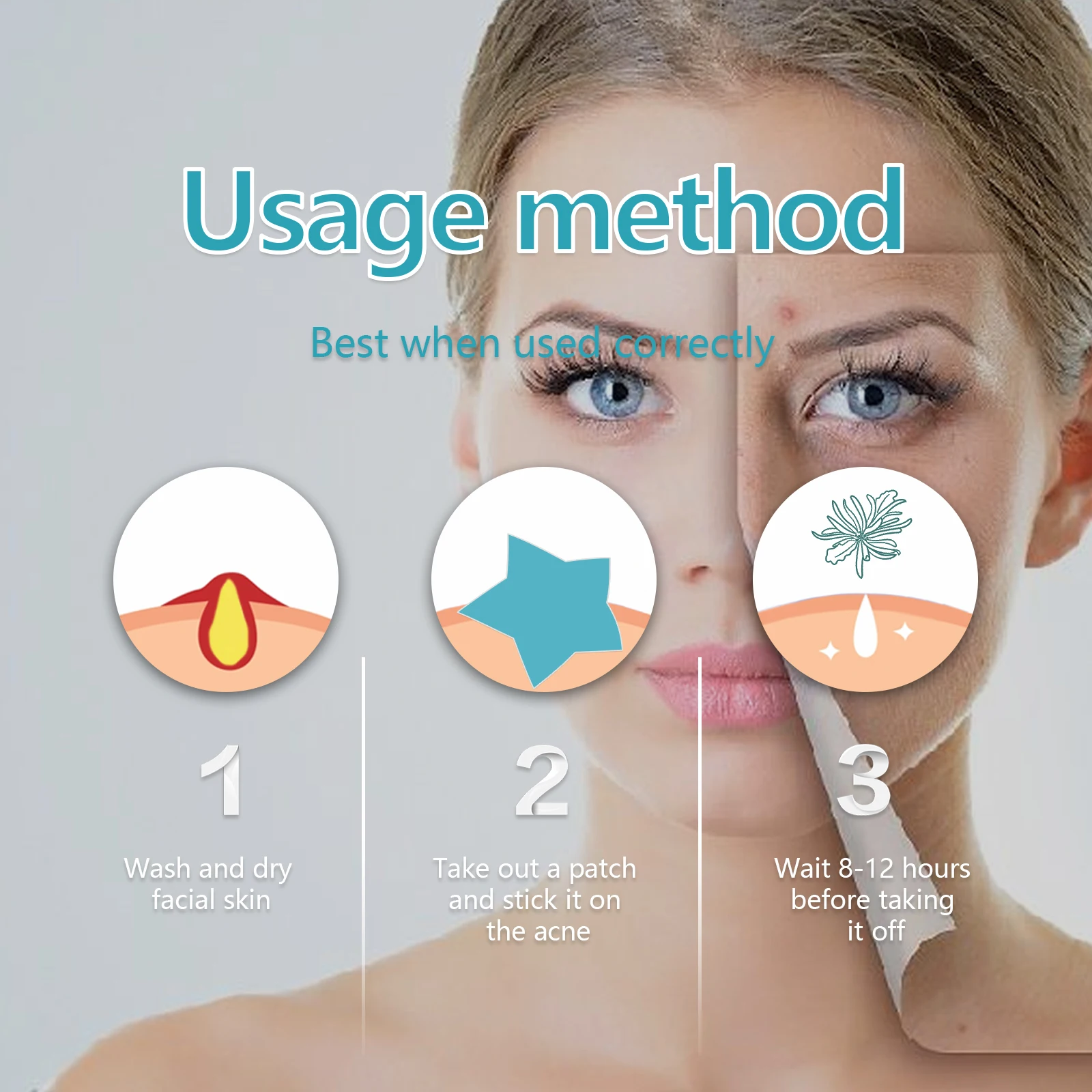 Patch idrocolloidali per l'acne Ripara i brufoli Punti neri Invisibile Traspirante Impermeabile Detergente per l'acne Correttore Dissolvenza Copertura delle imperfezioni