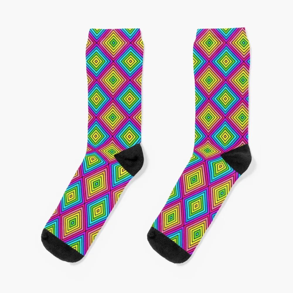 Neon Party Pattern Shirt | Multi-color Neon Fluro Color Pattern |Socks Sport Socks Men Cartoon Socks