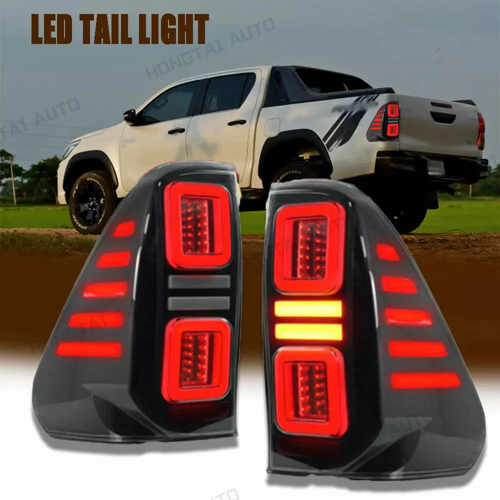 Pair LED Taillights For Toyota Hilux Revo Rocco N80 PICKUP 2015-2023 Tail Light Taillamp Rear Lamp Brake Fog Turn Signal Light