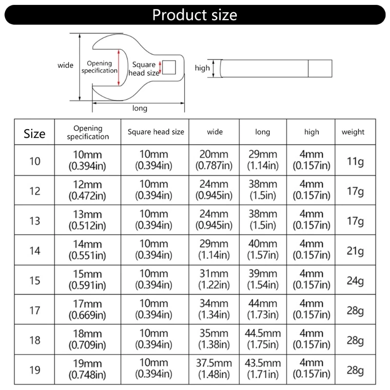 

Тормозные ключи с торцевым ключом для механических работ, новые 8 шт., 3/8 дюйма, открытые ножки вороны
