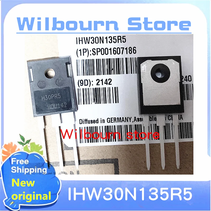 10pcs/lot H30PR5 IHW30N135R5 TO-247-3 IGBT Trench Field Stop 1350V 60A 330W Through Hole TO247-3 New and Original