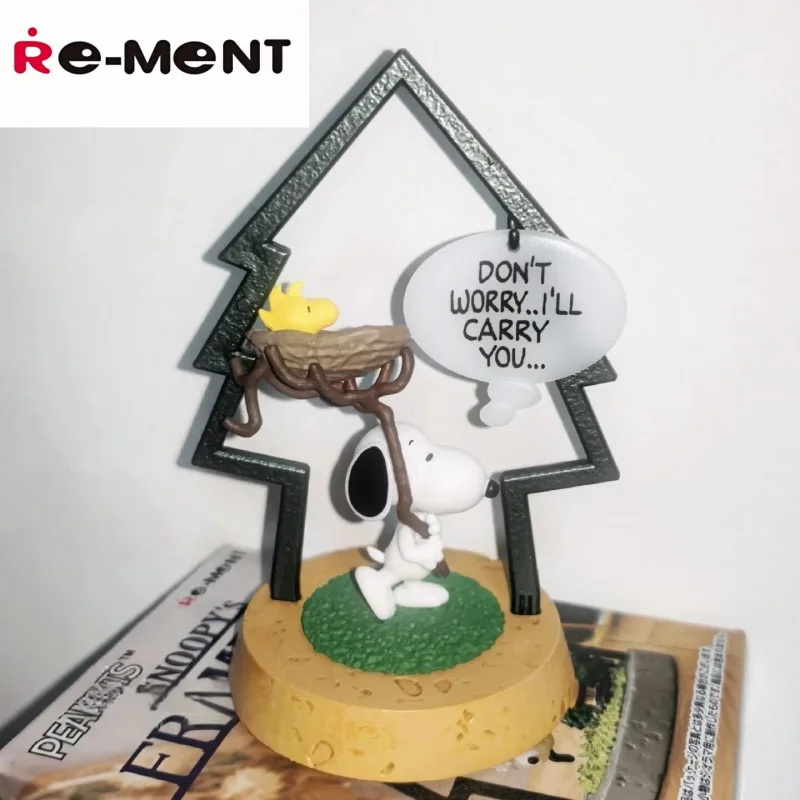 Re-Ment Genuine Snoopy's Frame Art Blind Box Miniature Dolls Collection Anime Action Figure PVC Toys Gifts 1-6 Box Ornament