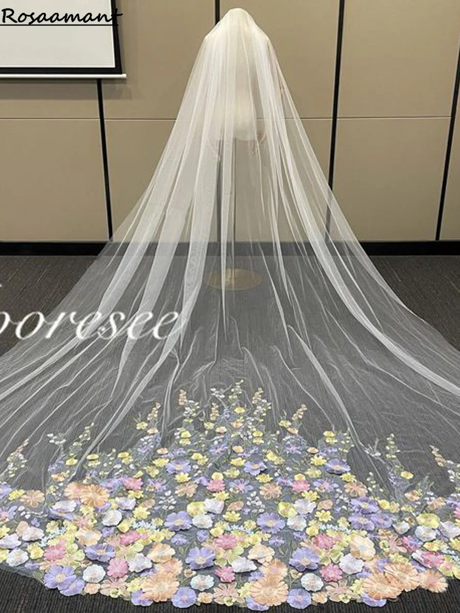 

Flower Veil Long Floral Wedding Veils