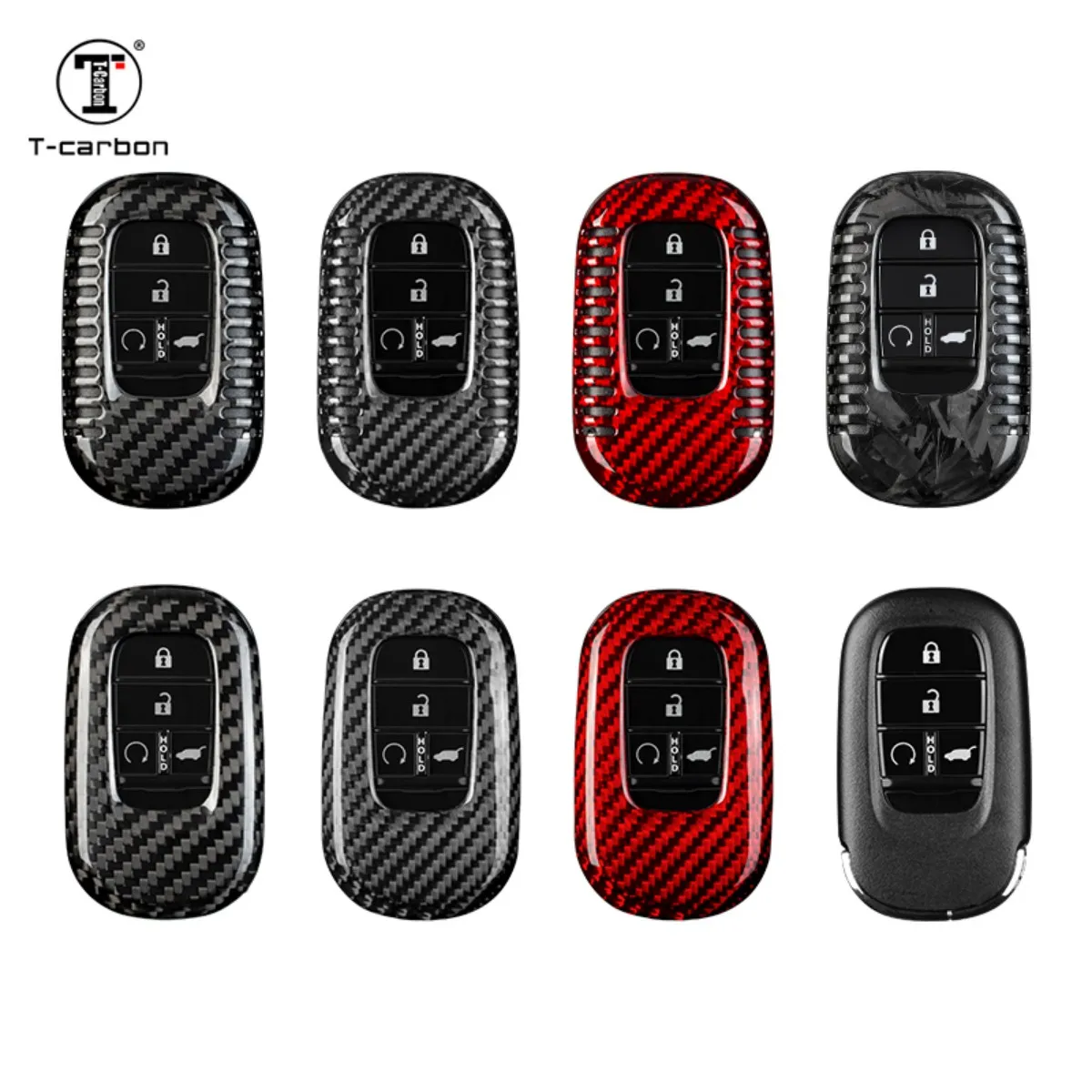 Copri chiave in fibra di carbonio adatto per Honda Civic Accord Odyssey T-Carbon Car Key Case Cover accessori Auto