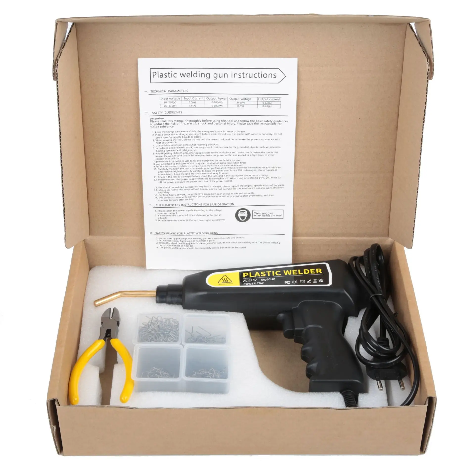 Nieuwe Plastic Lasmachine Auto Bumper Reparatie Lasser Warmte Laminator Bumper Reparatie met 400 Stuks Nail Plastic Crack Reparatie gereedschapskist