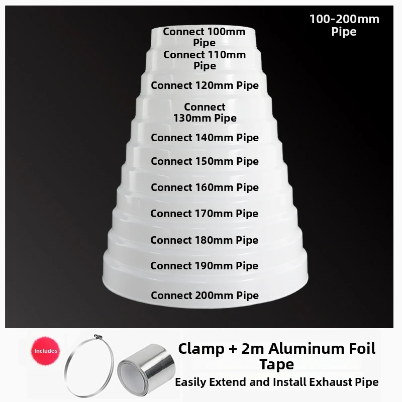 White For Exhaust Reducer Ring for Range Hood ABS Material 4 OD to 3 OD Duct Adapter Compatible with Standard Hoods