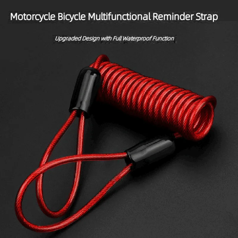 Allarme Blocco disco Sicurezza Anti ladro Moto Ruota moto Freno a disco Blocco allarme Borsa e cavo a molla promemoria