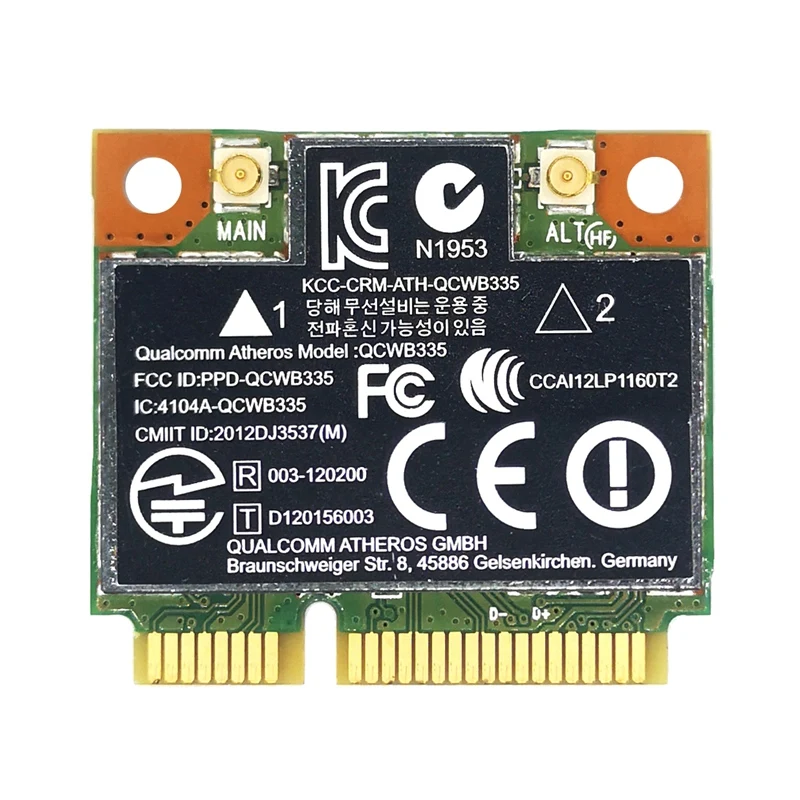 AR9565 WiFi Card QCWB335 Mini PCIE Bluetooth 4.0 150Mbps 2.4G for XP Win7 Win8 Linux System