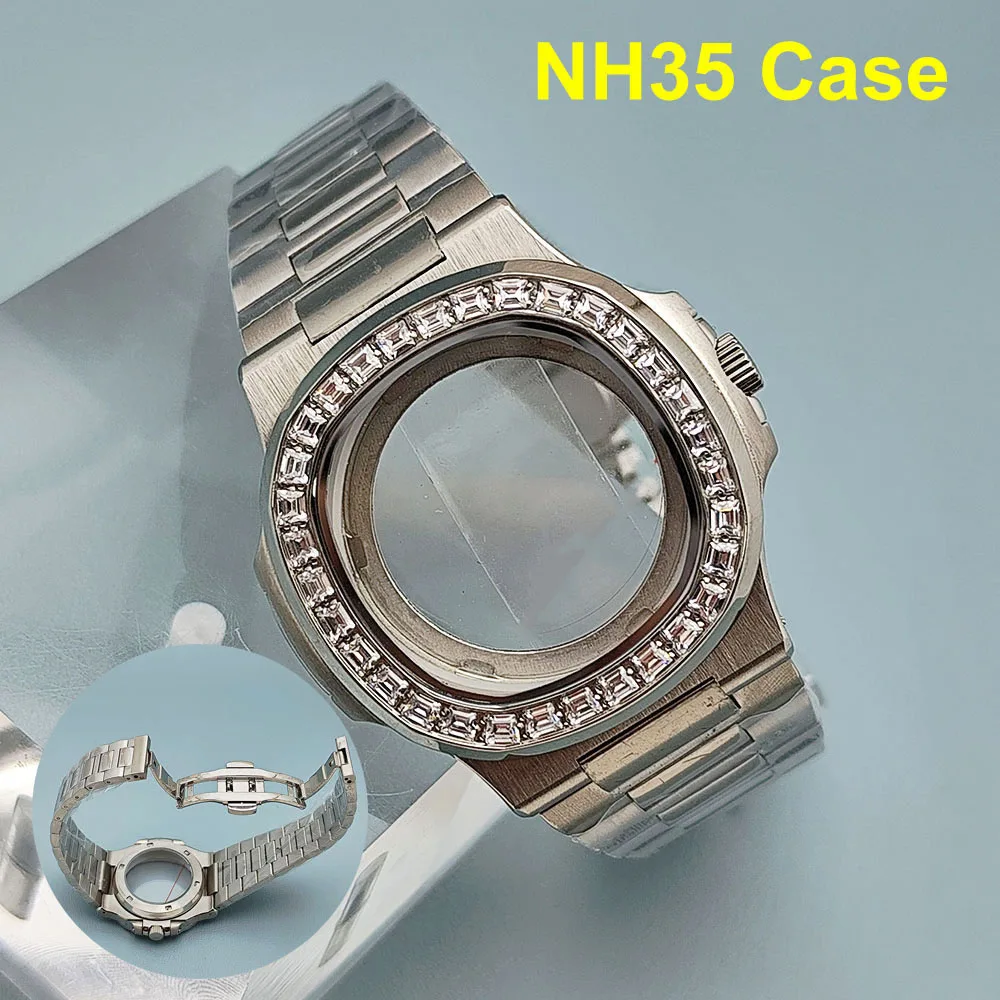 

Новый корпус NH35, мужские часы из нержавеющей стали, корпус 40 мм, сапфировый корпус, подходит для NH35, инструмент для ремонта часов с механизмом