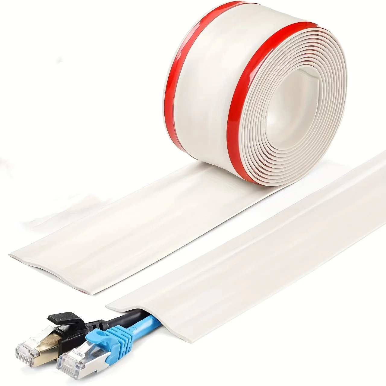 1PC 1/3meters Cable Cover Protector PVC Self-Adhesive Wire Protection Strip Wear Resistant Prevent Trip Wall And Floor Wire Org