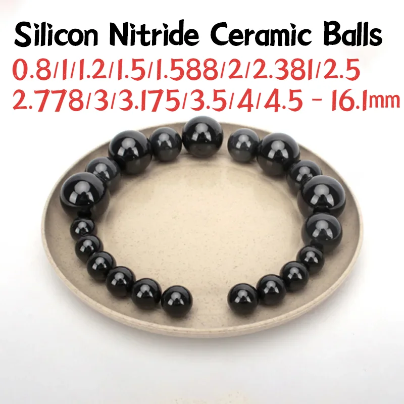 Bolas de Rodamiento de Cerámica de Nitruro de Silicio Si3N4 de Diámetro 0.8/1/1.2/1.5/1.588/2/2.381/2.5/2.778/3/3.175/3.5/4/4.5 - 16.1 mm, G5