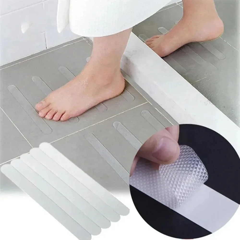 24pcs Anti Slip Strips Transparent Shower Stickers Bath Safety Strips Non Slip Strips for Bathtubs Showers Stairs Floors