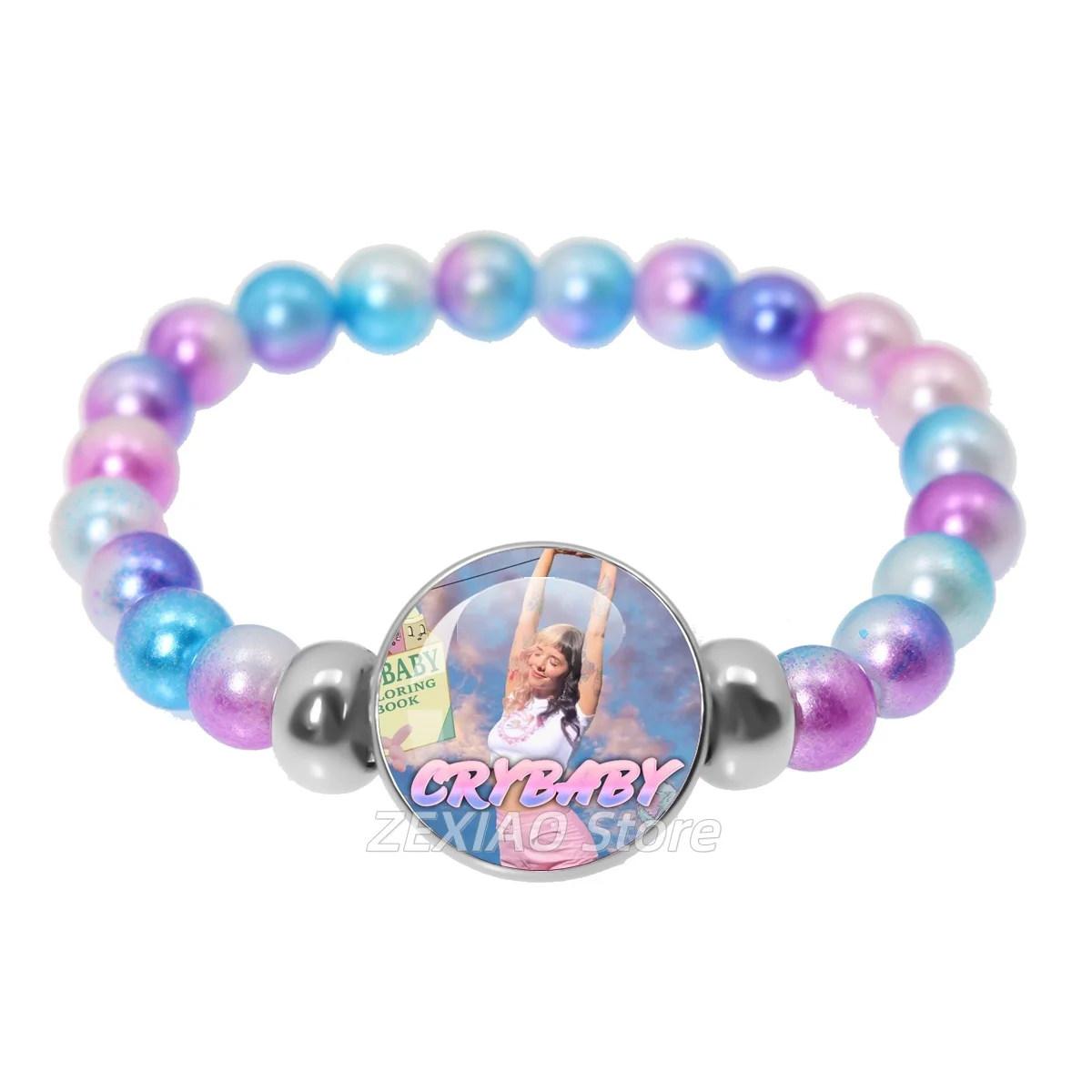 Singer M-Melanie Martinez Bracelet Glass Cabochon Pendant Colorful Bead Bracelet Handmade Charm Jewelry Creative Gifts ﻿