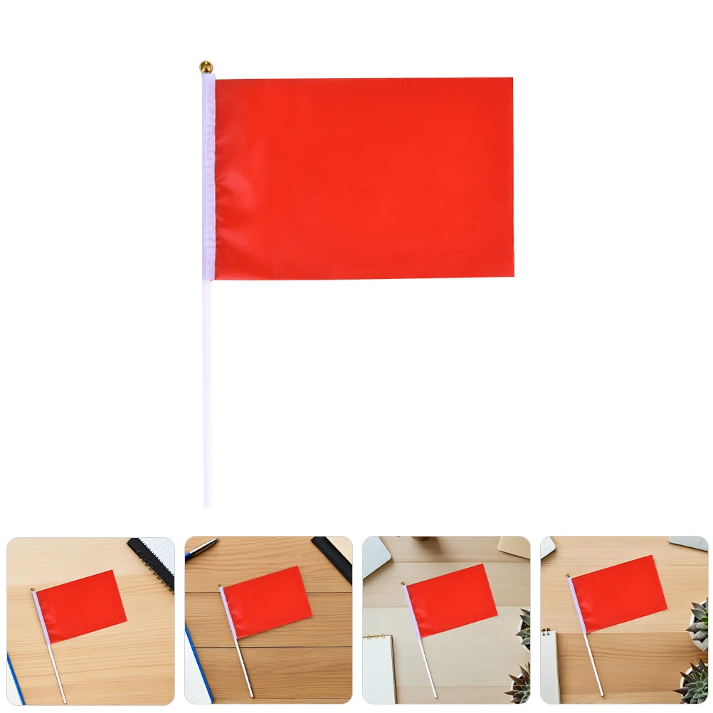 

25Pcs Polyester Solid Color Handheld Small Flags Plain for Sports Events Parties Parades Festival Celebrations