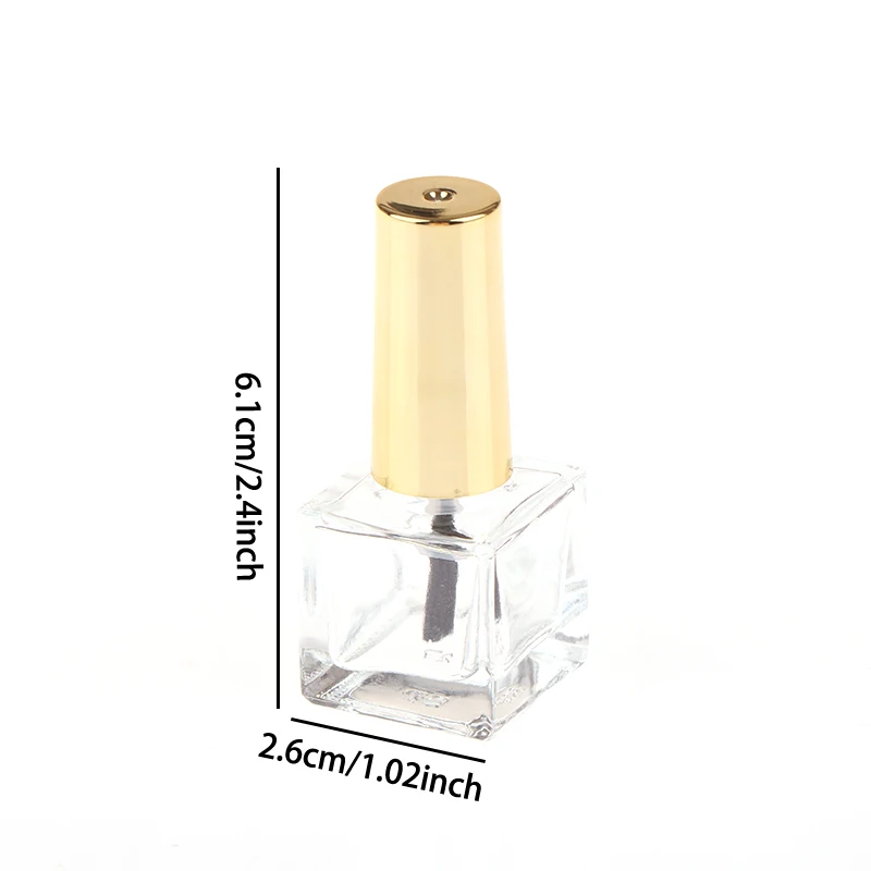 1PC Empty Nail Polish Bottles With Round Brush Small Clear Glass Cosmetic Container Refillable Nail Polish Glue Bottles