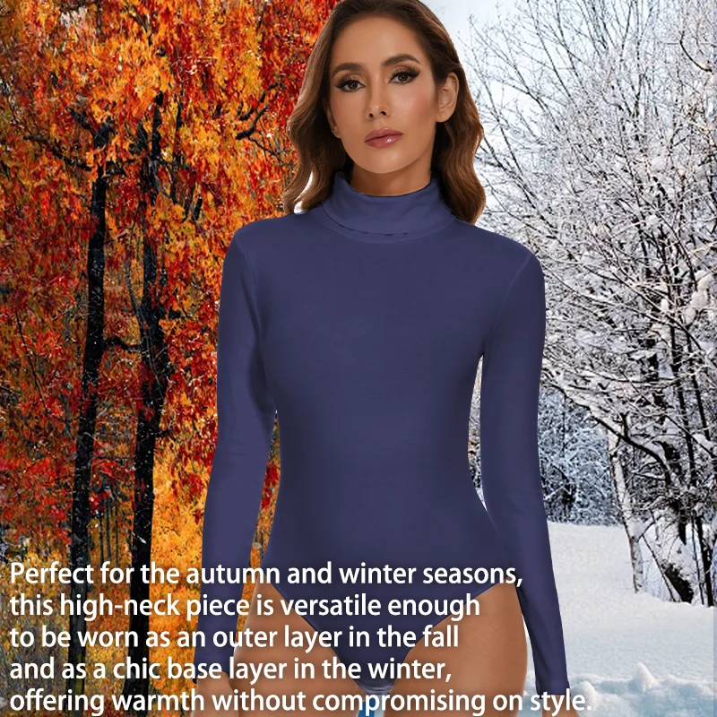 Winter Women\'s High Neck Shapewear Long Sleeved Bodysuit Tummy Control Body Shaper streetwear Autumn Female Warm Underwear