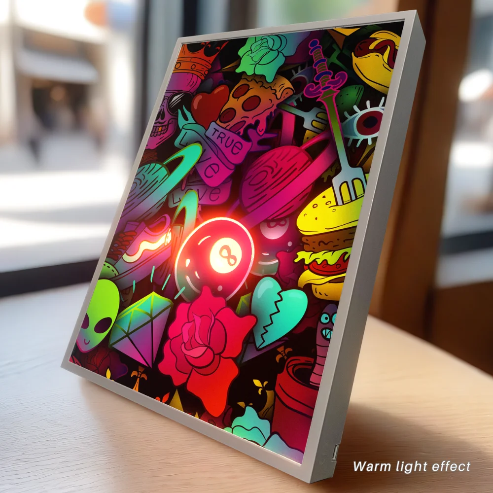 LED art atmosphere neon light painting, ins hot USB dimming photo frame ornaments, shocking home decoration mood light gift
