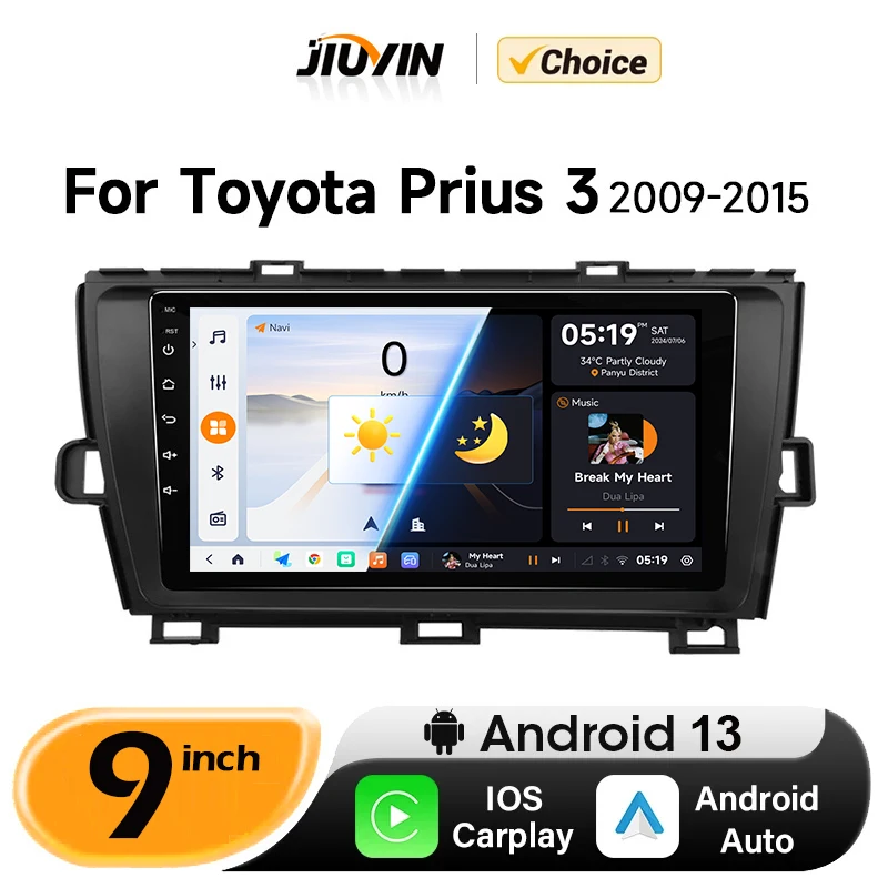 For Toyota Prius 3 XW30 2009-2015 Car Radio Android Multimedia Video Player GPS Navigation Carplay Touch Screen DSP Auto Stereo