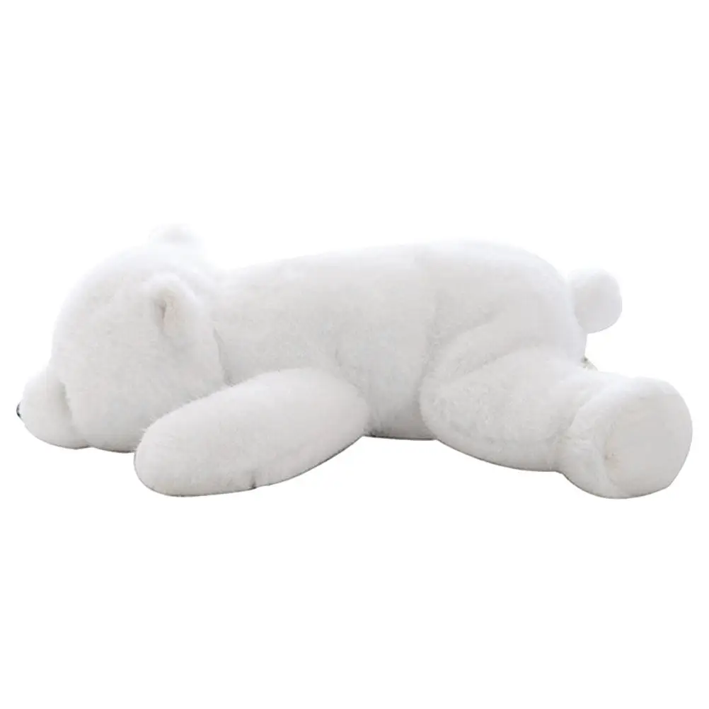 

Adorable Lie Prone White Bear Stuffed Animal Soft Supple Cuddly Pillow for Home Decor Sofa Bed Chair Gift Wedding Souvenir Cute