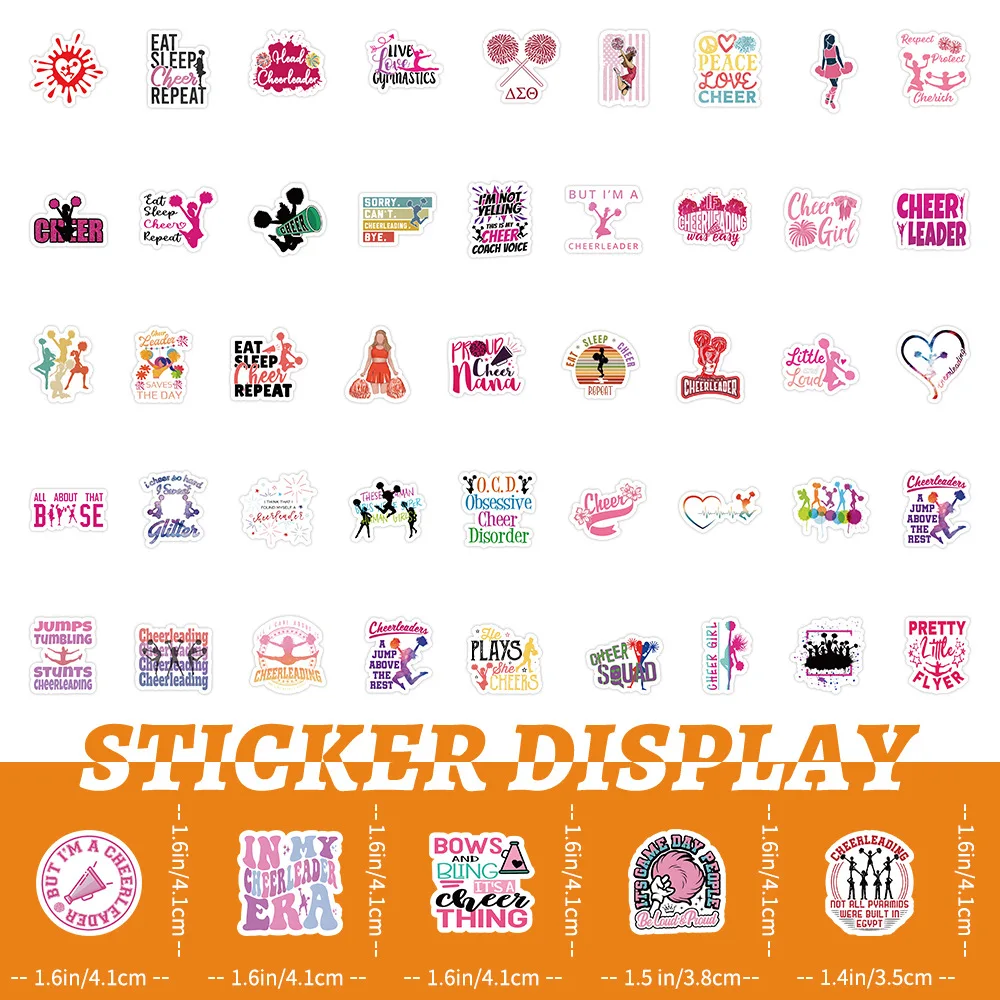 10/30/50PCS New Cheerleader Stickers Cartoon Sports Graffiti Stationery Computer Luggage Helmet Car Wall Sticker Toy Decoration