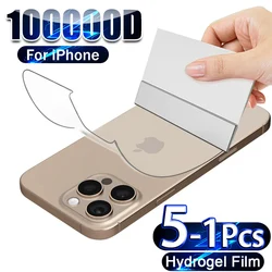 5-1Pcs Hydrogel Film For iPhone 16 15 14 13 12 11 Pro Max Mini Screen Protector 6 7 8 Plus Back Film Not Glass Phone Accessories