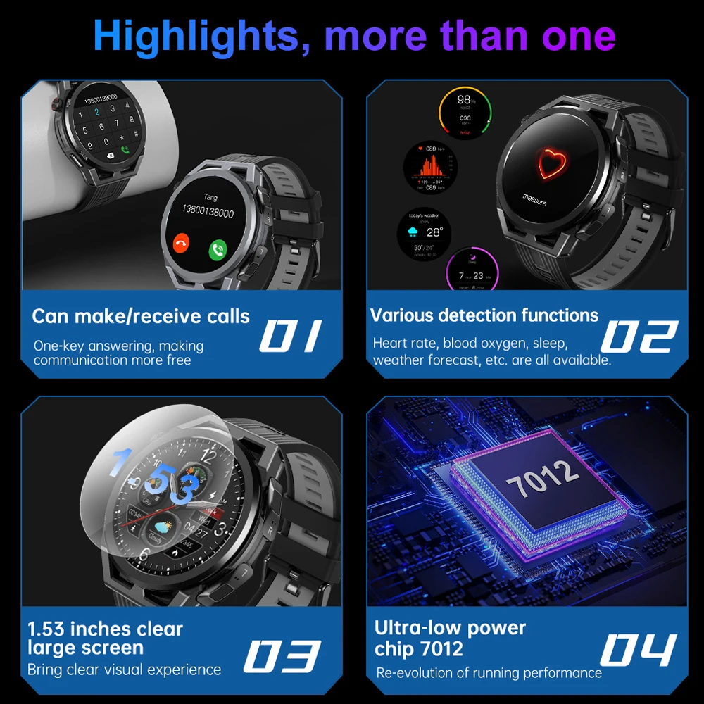 New 2 In 1 Headset Blue Tooth Call Smart Watch ENC Noise Reduction Earphone 4GB Memory Music Sports Men Women NFC Smartwatch