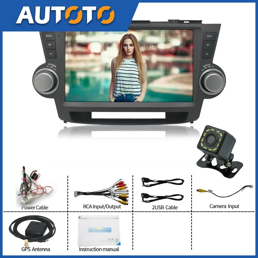 

1Set Android Car Navigation Stereo Radio For 2009-2014 Toyota Highlander 9" 2G 32G Carplay Camera Bluetooth 5.0