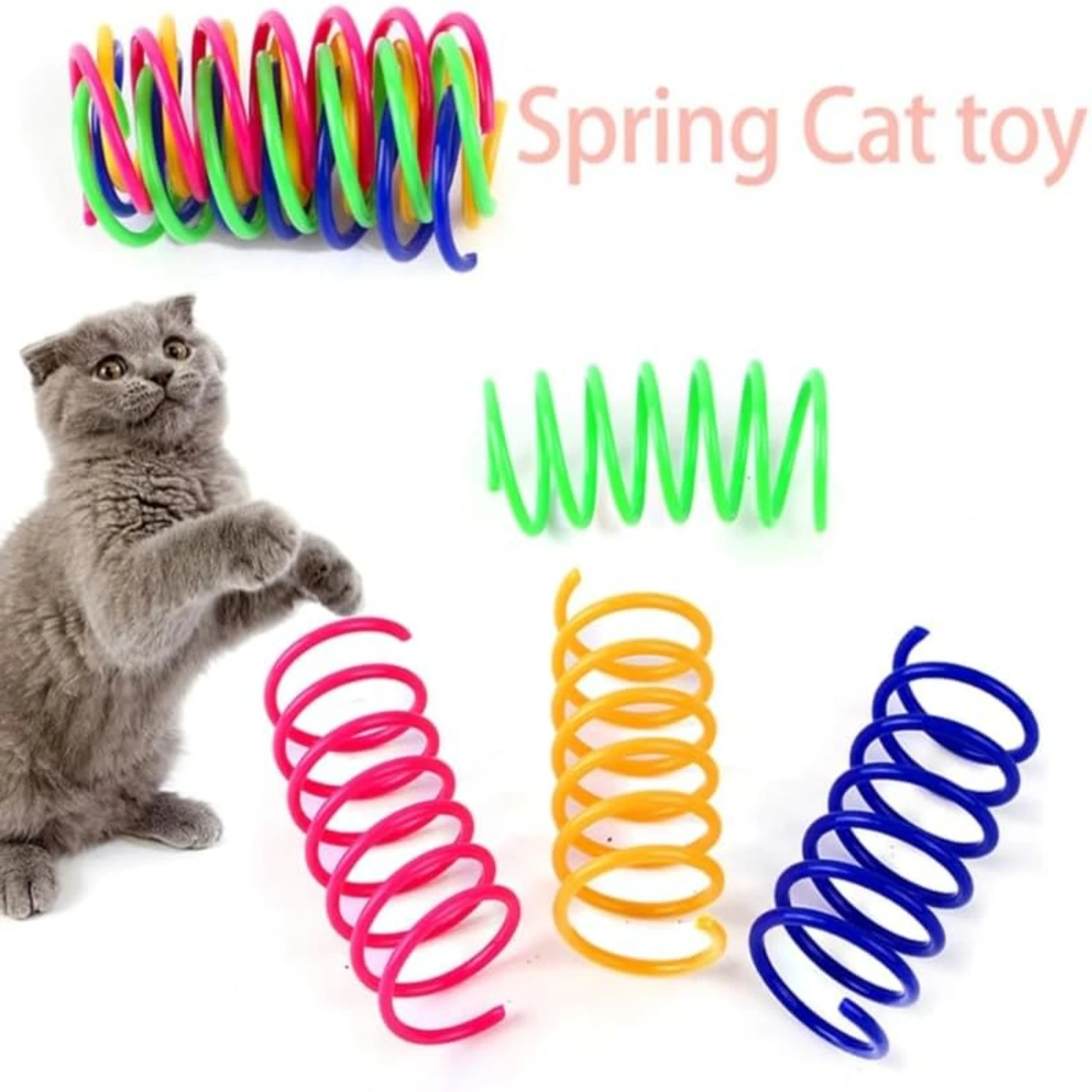 Engaging and Exciting Playful 4-Pack of Interactive Coils Toy for Cats and Dogs - Formulated Kitten Activity Spring Toy Provides