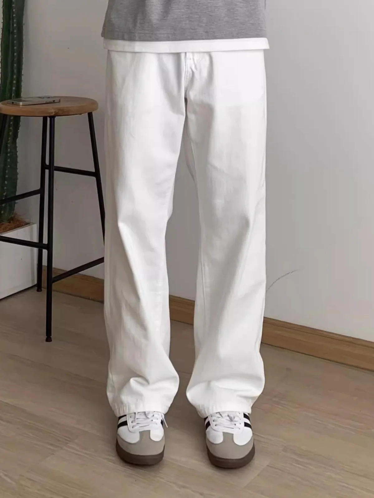 

Мужские повседневные джинсы American High Street Vibe: белые, прямые, свободные, широкие, струящиеся, для города