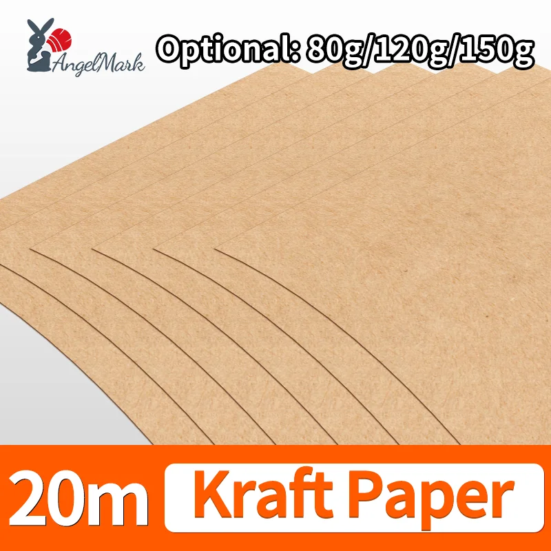 Papel Kraft amarillo claro de 20M para pintar, embalaje artesanal, ramo de boda, caja de regalo, papel artesanal, rollo de papel de embalaje ecológico